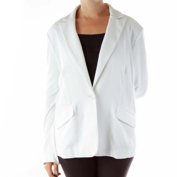 Jones New York Jackets & Blazers - Jones New York White Buttoned Blazer